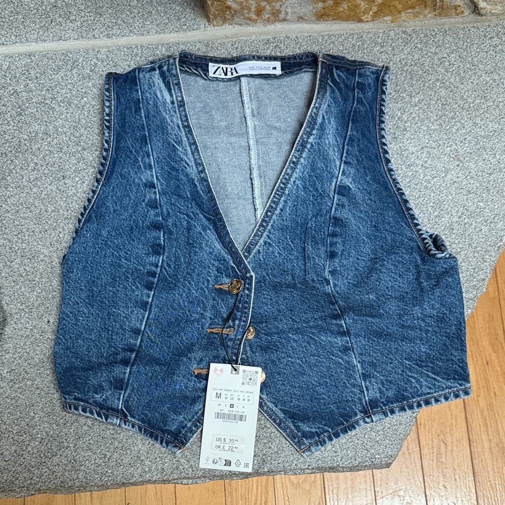 Zara Indigo Denim Vest